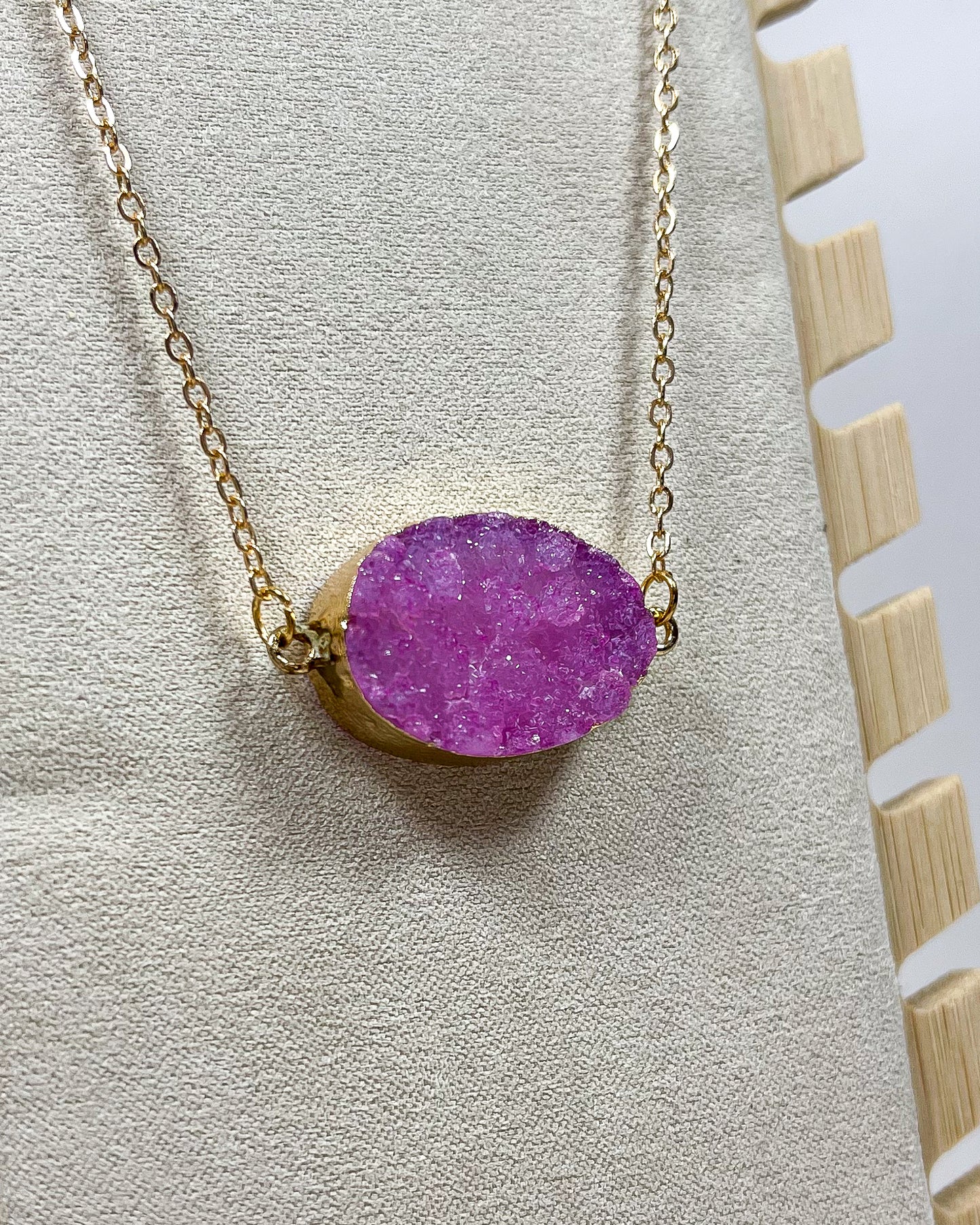 Natural Crystal Pendant Necklace