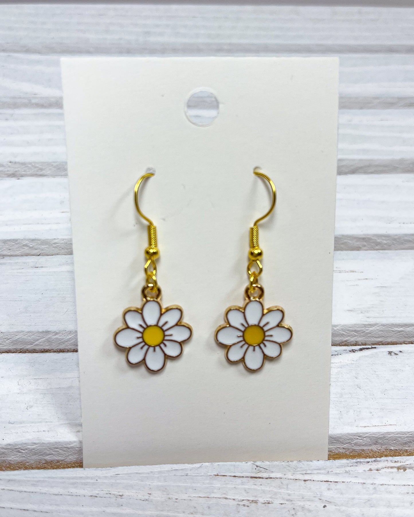 Daisy Enamel Charm Earrings