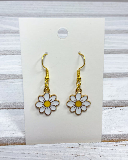 Daisy Enamel Charm Earrings