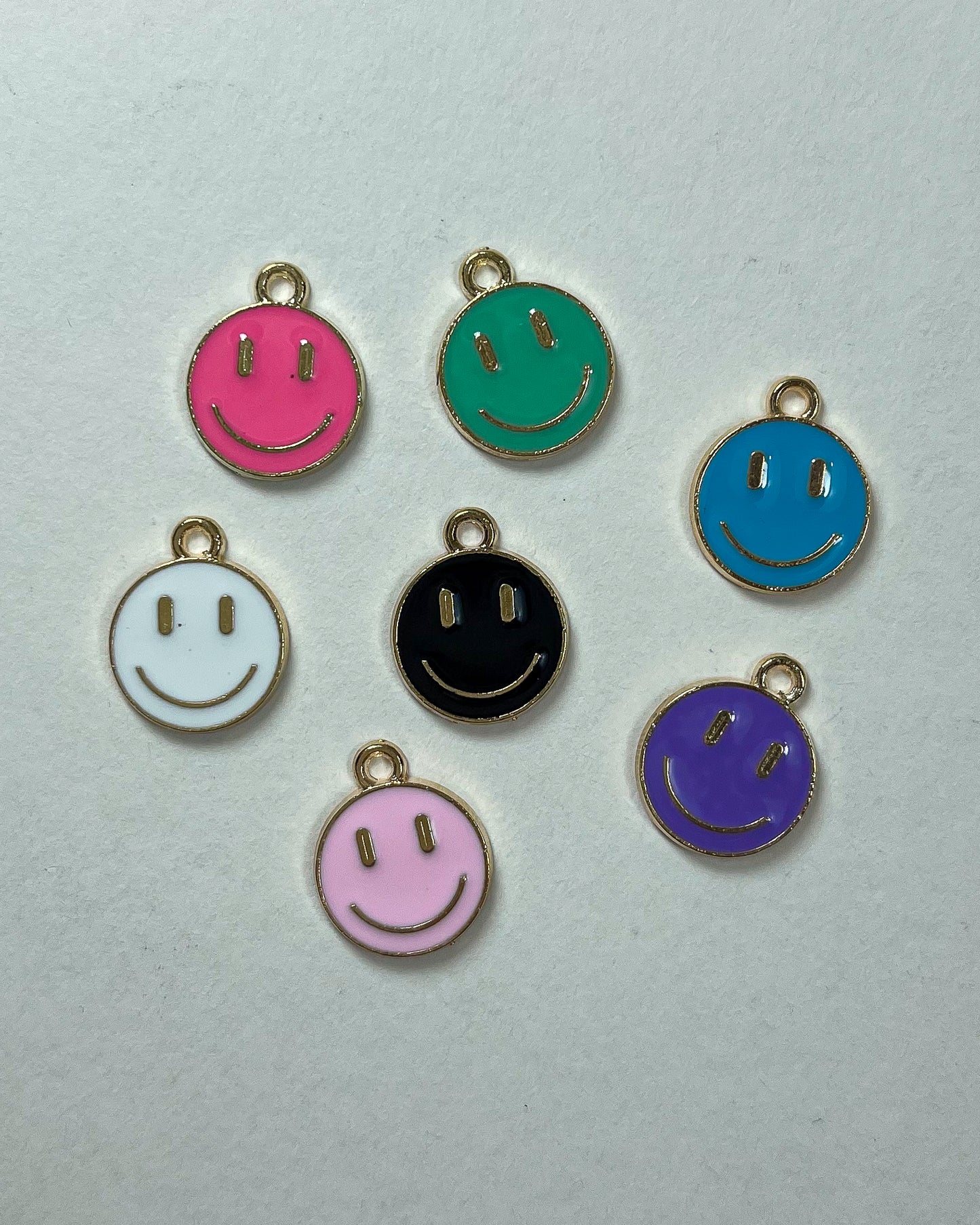 Happy Face Enamel Charm Earrings