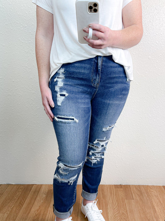 Patched Skinny Jean.