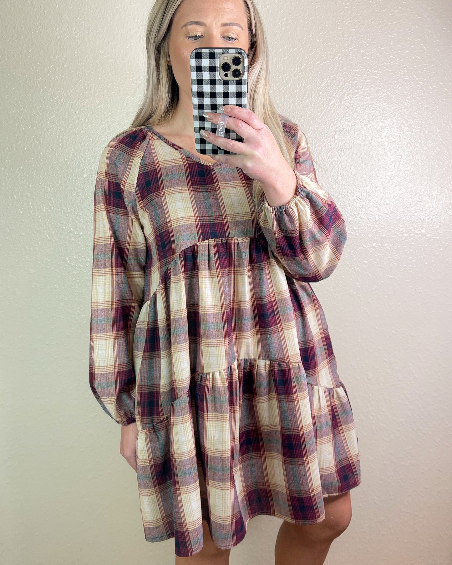 Seasons Greetings Plaid Swing Dress