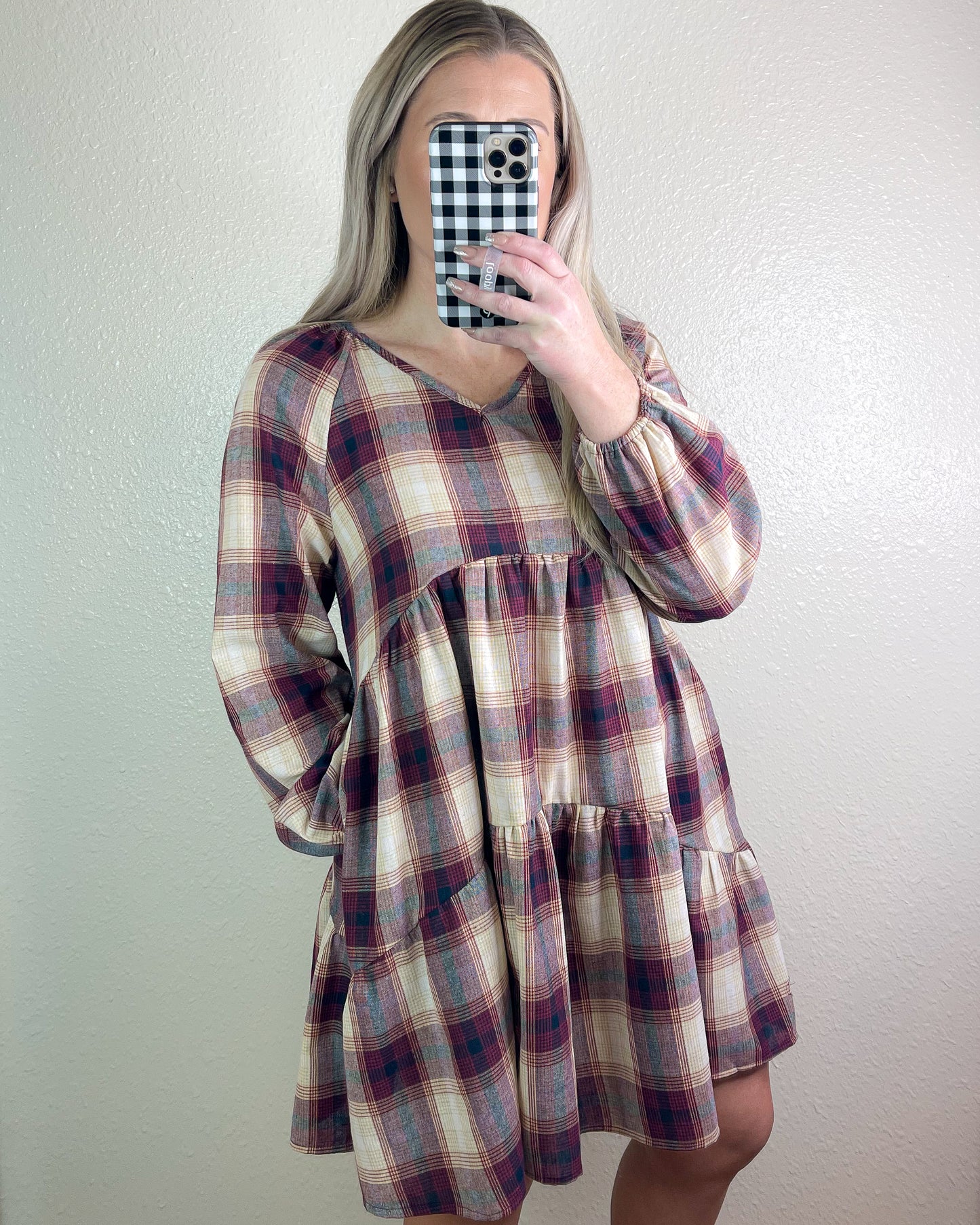 Seasons Greetings Plaid Swing Dress