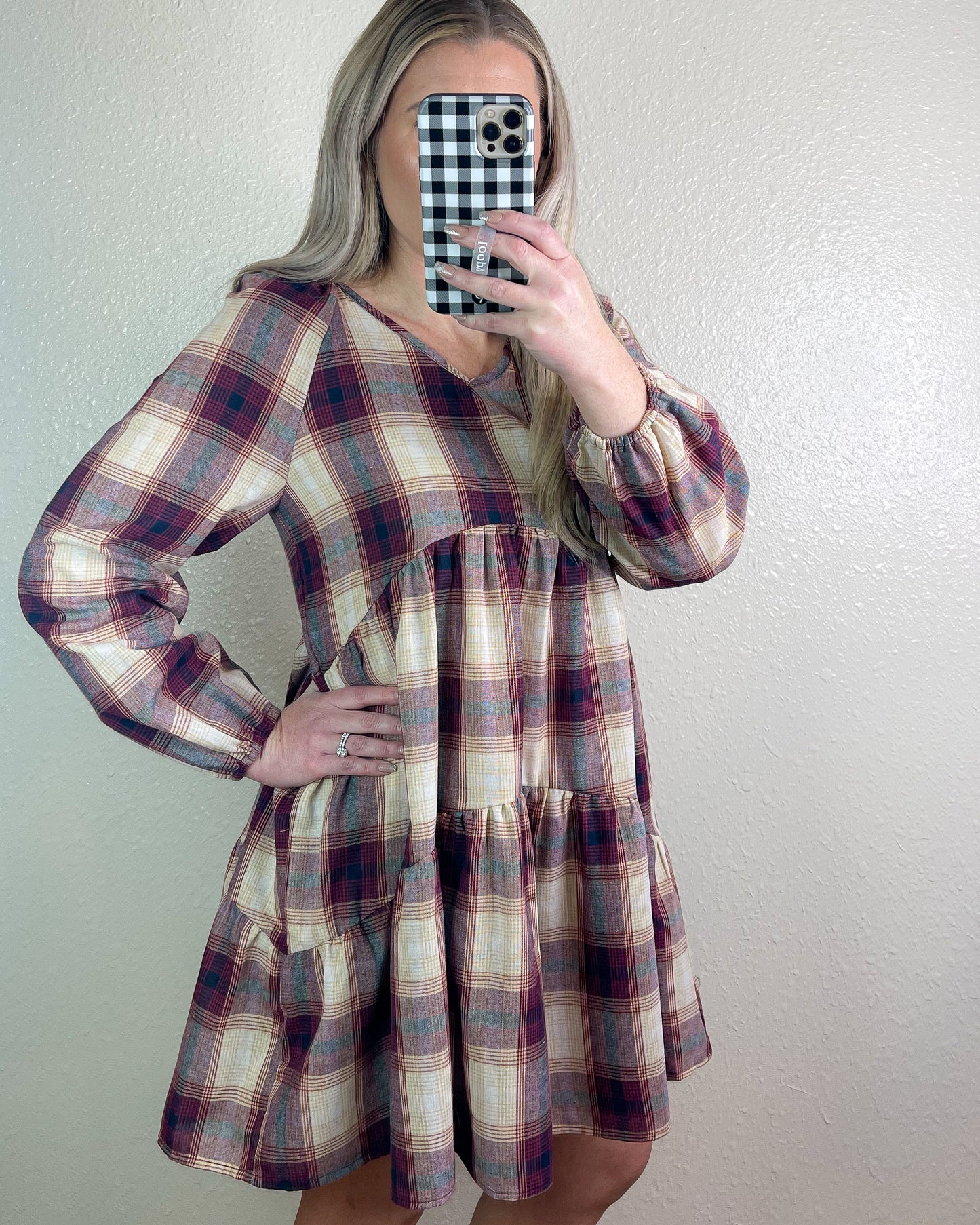 Seasons Greetings Plaid Swing Dress